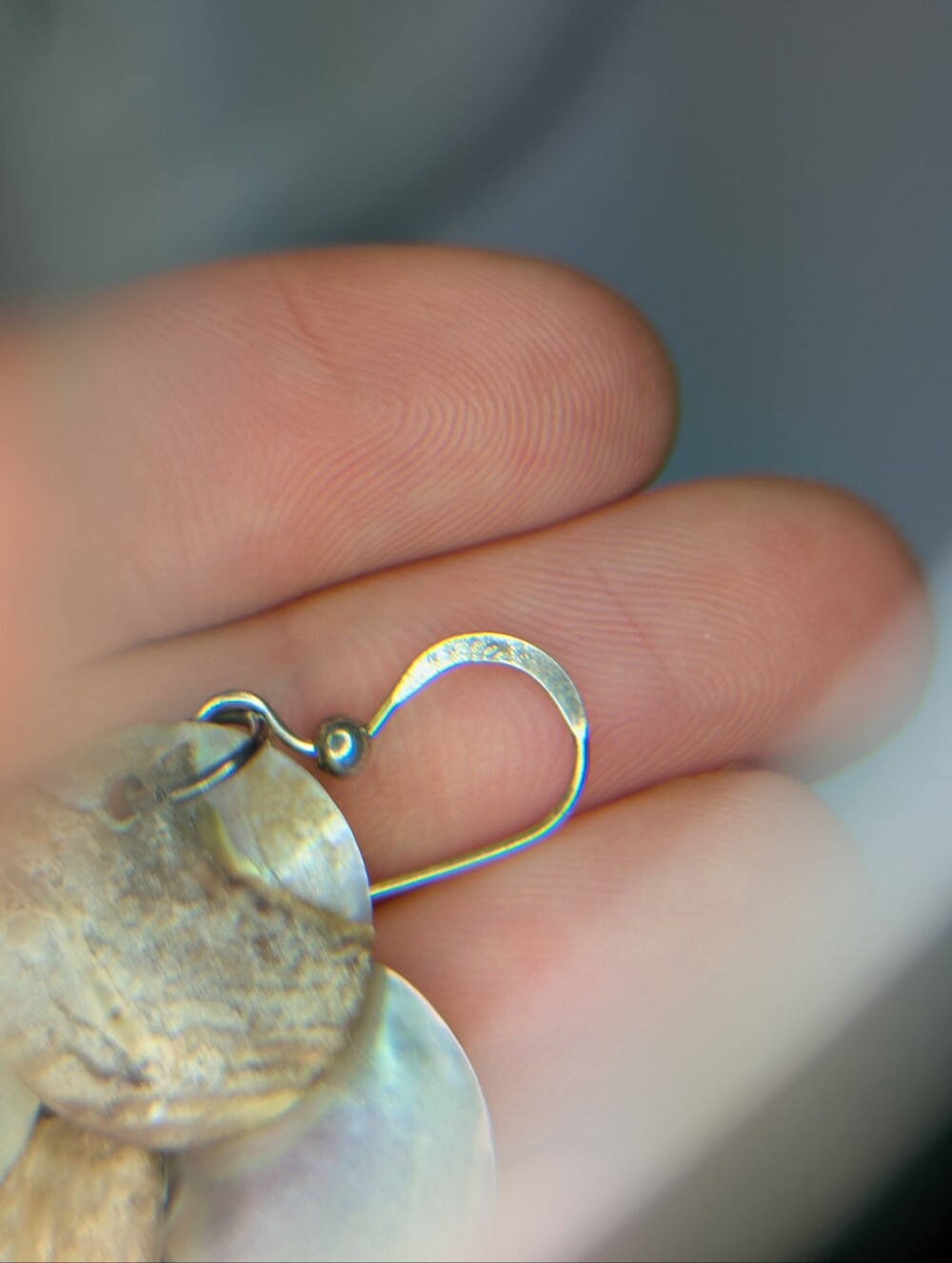 Dangle Shell Disc Earrings - Natural Multi-Color - Picture 5 of 6
